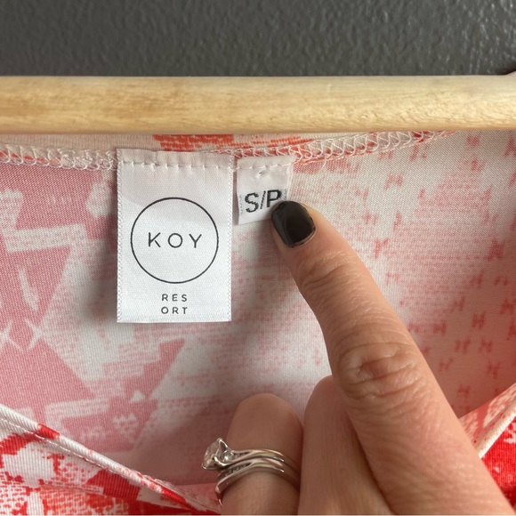 Koy Women Orange and White Swimsuit Beach Pool Cover Up Dress - Picture 6 of 7